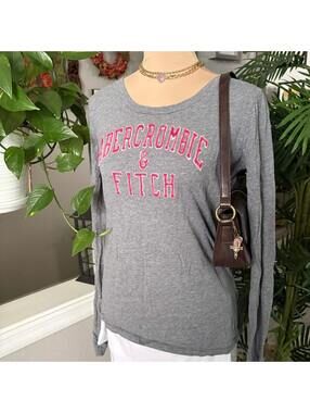 grey & pink abercrombie long sleeve
